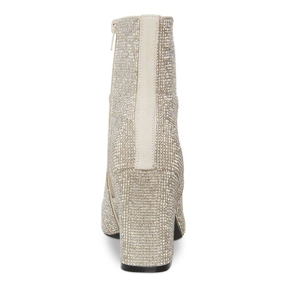 MADDEN GIRL Womens Silver Rhinestone Cody-r Pointed Toe Flare Zip-Up Boots 5 M - Picture 3 of 5